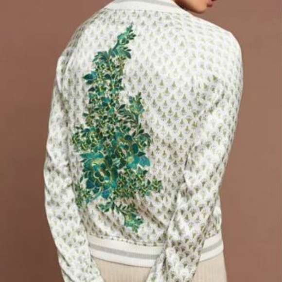 Anthropologie TINY Editions Bomber Jacket Off  White S - Picture 5 of 16